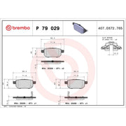 Brembo 4 x Rear Brake Pad Set fits Suzuki Baleno 2016 on 1.0 1.2