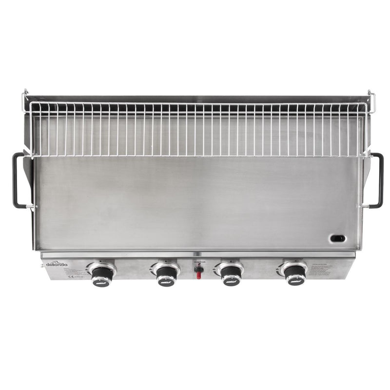 Dellonda 4 Burner Stainless Steel Portable Gas Plancha with Warming Rack 10kW Dellonda - Dynamic Drive