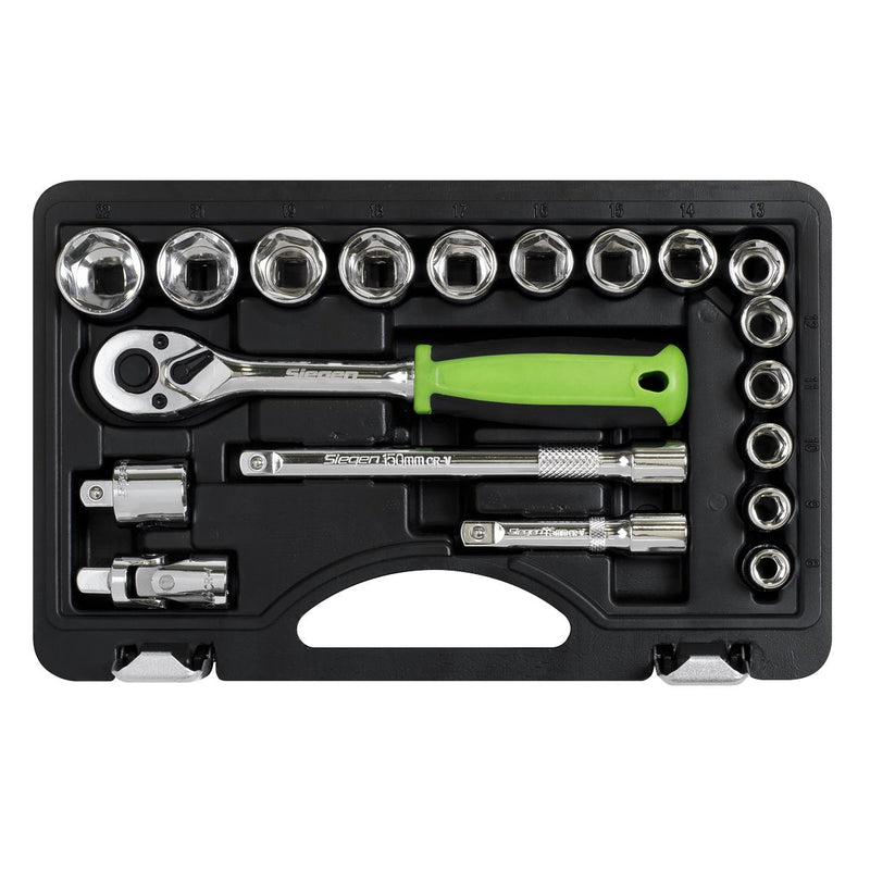Sealey Socket Set 19pc 3/8"Sq Drive Metric S01235 Sealey - Dynamic Drive
