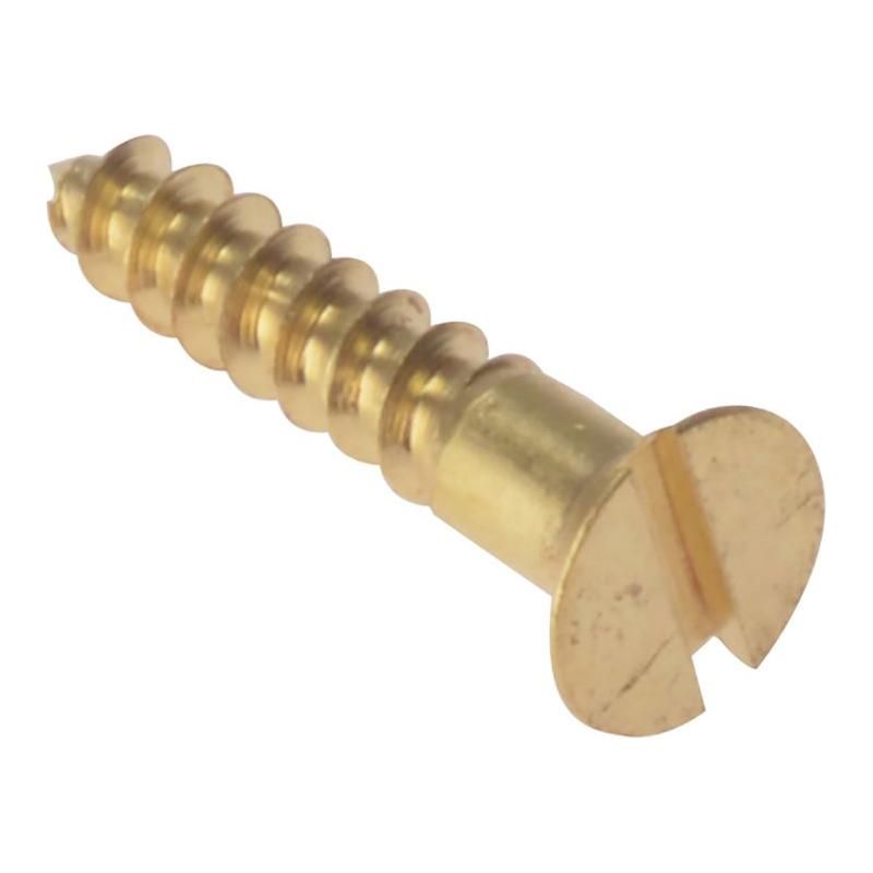 Forgefix Wood Screw Slotted CSK Solid Brass 1.1/4in x 6 Box 200 ForgeFix - Town Tools