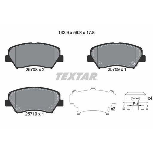 Textar Front Brake Pad Set 2570801