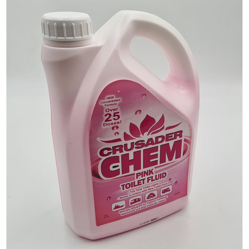 Crusader Chem Pink Toilet 2 Litre Bowl Rinse Camping Narrowboat Caravan Crusader  - Dynamic Drive