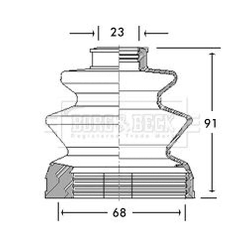 Borg & Beck Drive Shaft Bellow Kit transmission sided BCB2744