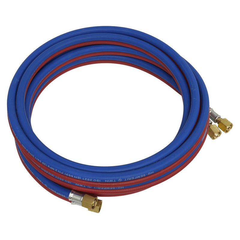 Sealey Twin Rubber Hose Set Oxyacetylene 5m SGA5 Sealey - Dynamic Drive