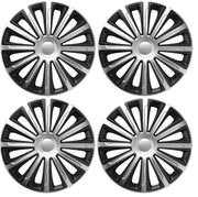4x Wheel Trims Hub Caps 15" Covers in Silver & Black Alloy Look Versaco  - Dynamic Drive