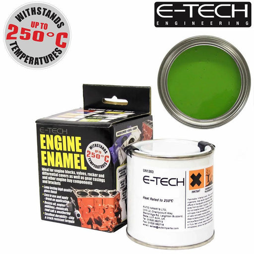 E-Tech LIME GREEN Engine Enamel Paint 250ml Heat Resistant High Temp - EE08