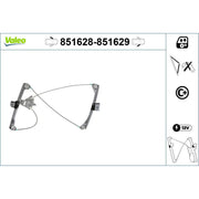 Valeo Electric Window Regulator Lifter Left Front 851628