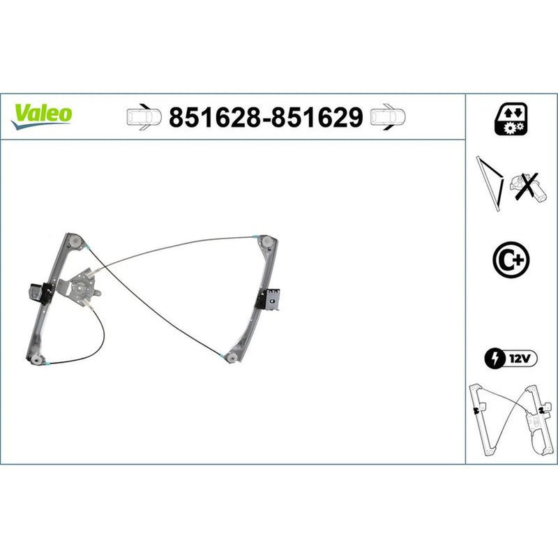 Valeo Electric Window Regulator Lifter Left Front 851628