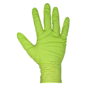 Diamond Grip Extra-Thick Nitrile Powder-Free Gloves Hi-Vis Green XL Pack of 50 Sealey - Dynamic Drive