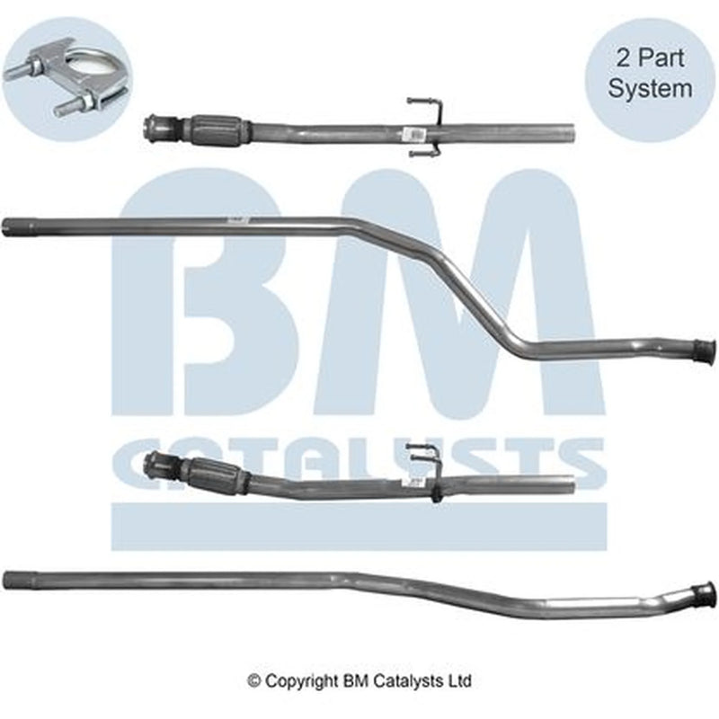 BM Catalysts Exhaust Pipe OD fits Peugeot 206 2001-2009 1.4