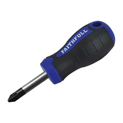 Faithfull Soft Grip Stubby Screwdriver Pozidriv Tip PZ2 x 38mm Faithfull - NN4 Online