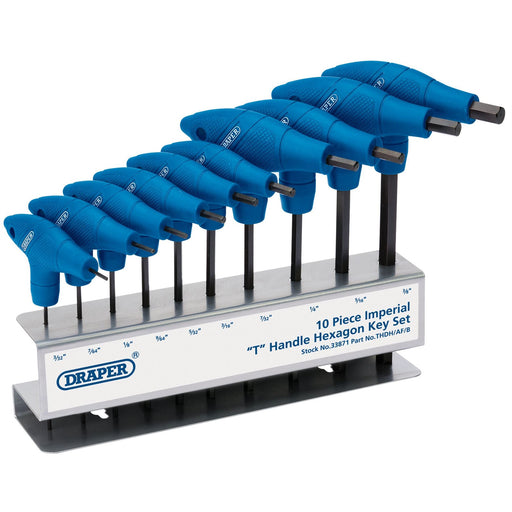 Draper Imperial T-Handle Hex Key Set (10 Piece) 33871 Draper - Dynamic Drive