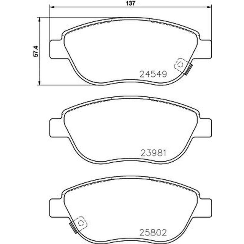 DON Front Brake Discs & Pads fits Fiat 500L 2012-2018 0.9 1.3 1.4 1.6