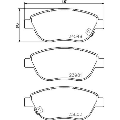 DON Front Brake Pad Set fits Fiat 500L 2012-2018 0.9 1.3 1.4 1.6