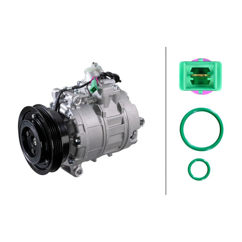 Hella Air Conditioning Compressor fits Skoda Superb I 2001-2008 1.8 1.9 2.0