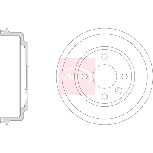 Apec Brake Drum Assembly Rear fits Chevrolet Aveo 2011-2015 1.2 1.3 1.4