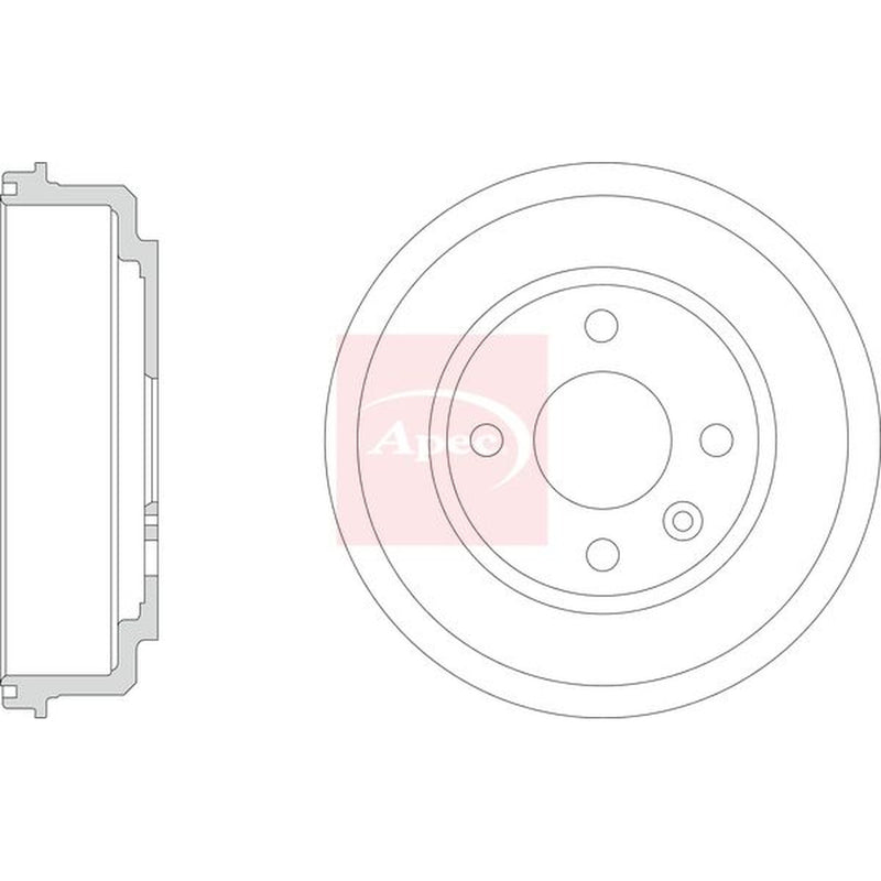 Apec Brake Drum Assembly Rear fits Ford Fiesta VII 2017-2021 1.0 1.1 1.5