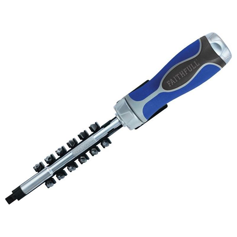 Faithfull Ratchet Screwdriver Set, 13 Piece Faithfull - Town Tools