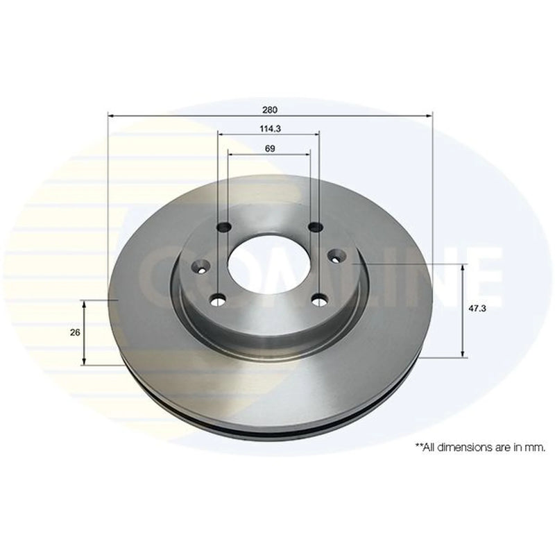 Comline Front Brake Internally Vented Discs & Pads fits Kia Opirus 2006-2012 3.8
