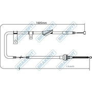 Apec Handbrake Cable Right Rear BBC3265