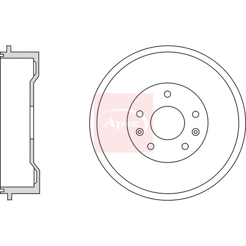 Apec Brake Drum Assembly Rear fits Dacia Duster 2010-2019 1.2 1.3 1.5 1.6