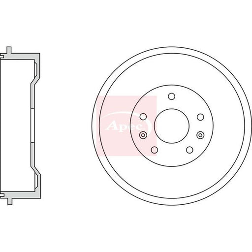 Apec Brake Drum Assembly Rear fits Dacia Duster 2010-2019 1.2 1.3 1.5 1.6