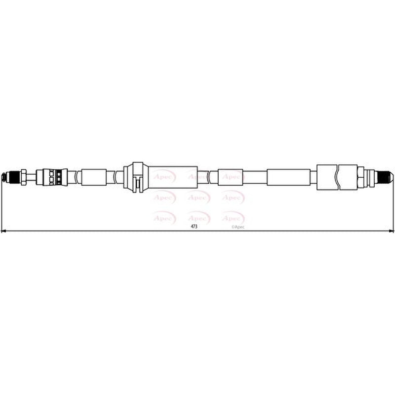 Apec Brake Hydraulic Hose Line Front Right fits Ford Ka 2002-2008 1.3