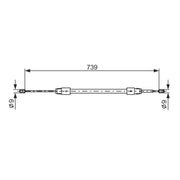 Bosch Handbrake Cable Rear fits Mercedes-Benz A-Class 1997-2004