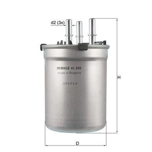 Mahle Fuel Filter Element fits Audi A1 2010-2015 1.6