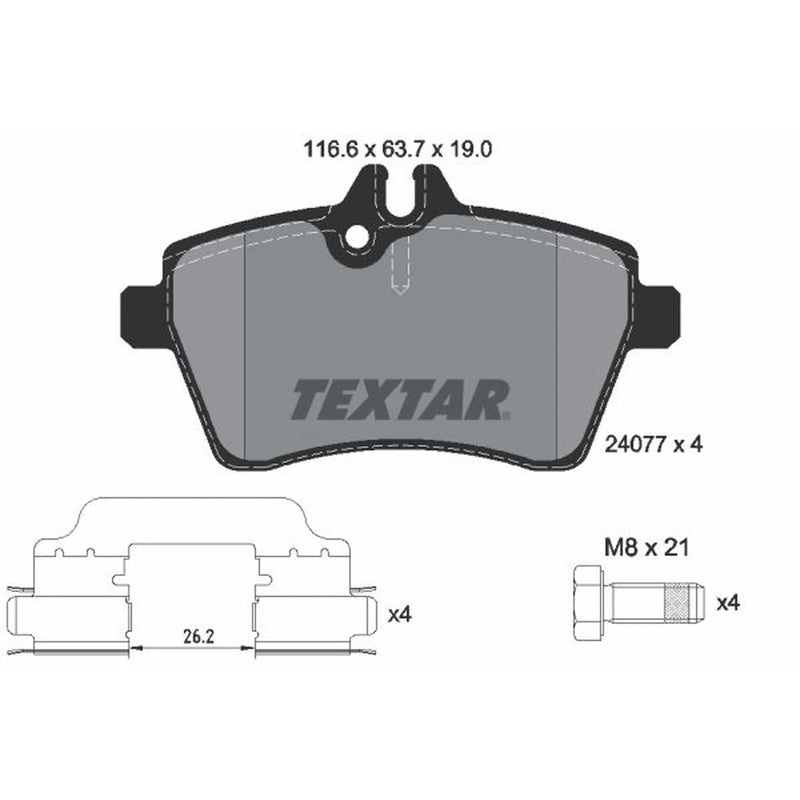 Textar Front Brake Pad Set 2407702