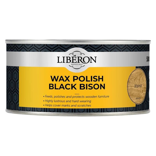 Liberon Black Bison Wax Paste Walnut 500ml Liberon - Dynamic Drive