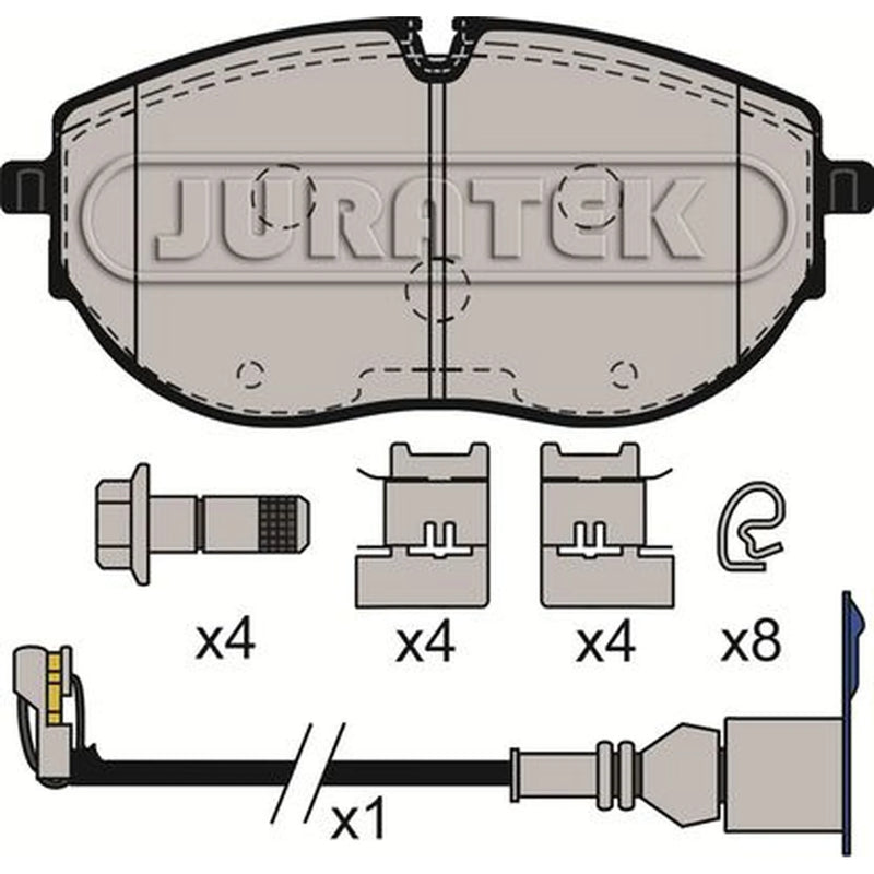 Juratek Front Brake Pad Set fits VW California T6 Camper 2015-2024 2.0