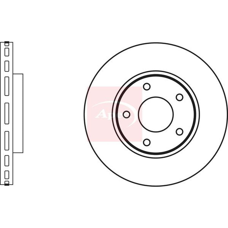 Apec Front & Rear Brake Discs & Pads fits Nissan Pulsar 2014 on 1.2 1.5