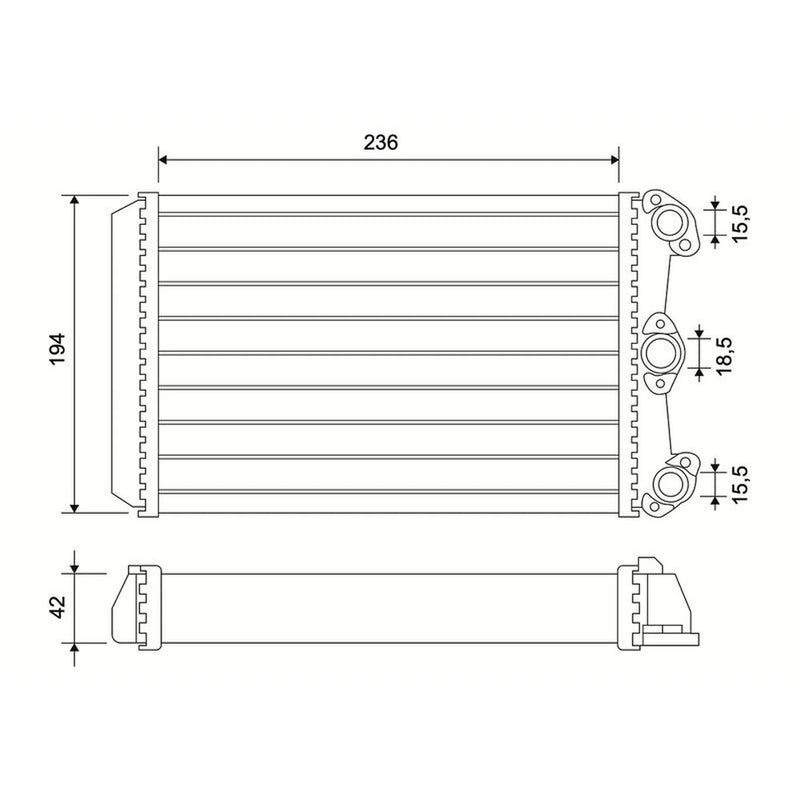 Valeo Heater Matrix Core Heat Exchanger 812298