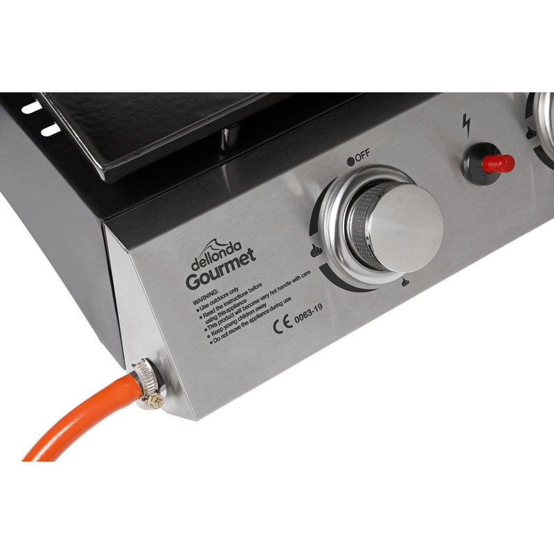 Dellonda 4 Burner 10kW Portable Gas Plancha - Stainless Steel Dellonda - Dynamic Drive