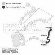 First Line Intercooler Turbo Charge Air Hose Lower fits Audi A4 B5 1995-2001 1.9