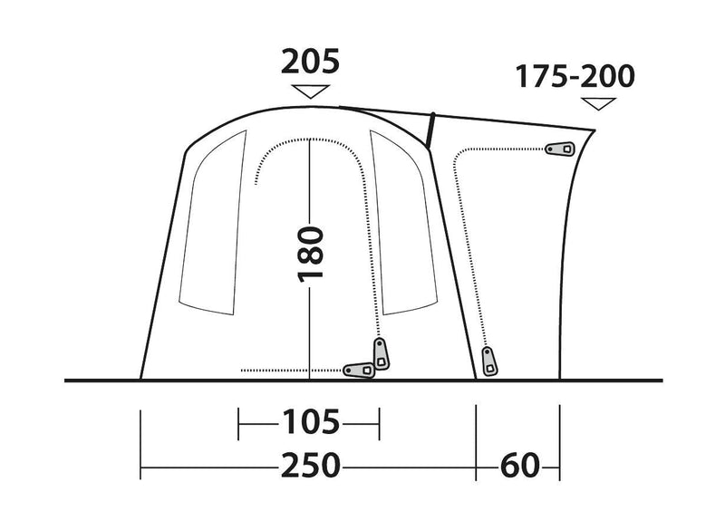 Outwell Daytona Driveaway Air Awning Grey Outwell - Dynamic Drive