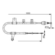 Bosch Handbrake Cable Left Rear fits Hyundai Matrix 2001-2010 1.5 1.6 1.8