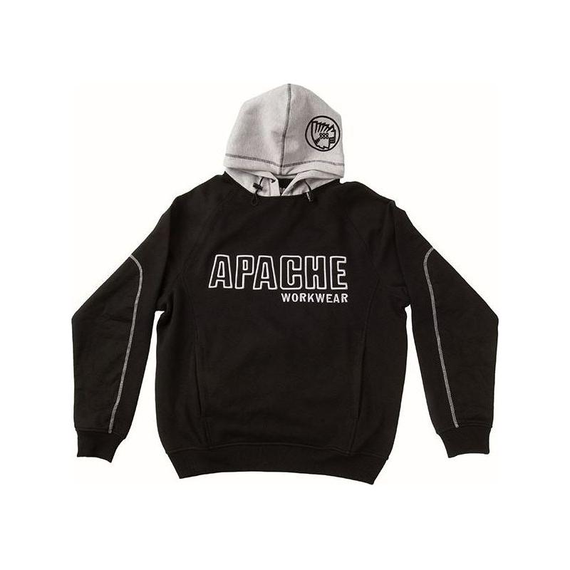 Apache Hooded Sweatshirt Black/Grey - XL (44/46in) Apache - Town Tools
