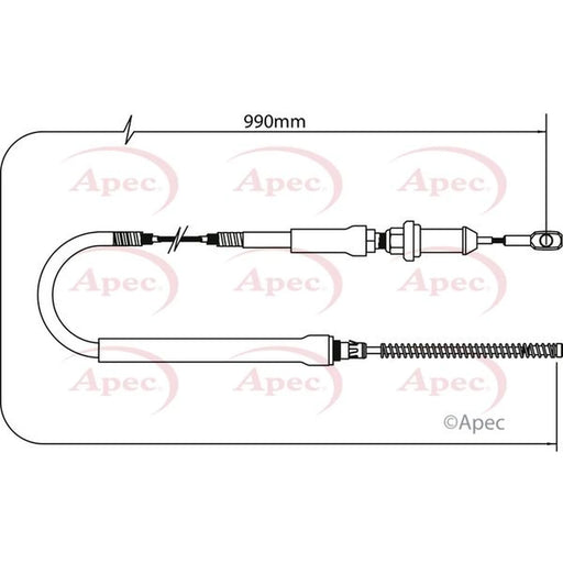 Apec Handbrake Cable Right Rear CAB1260