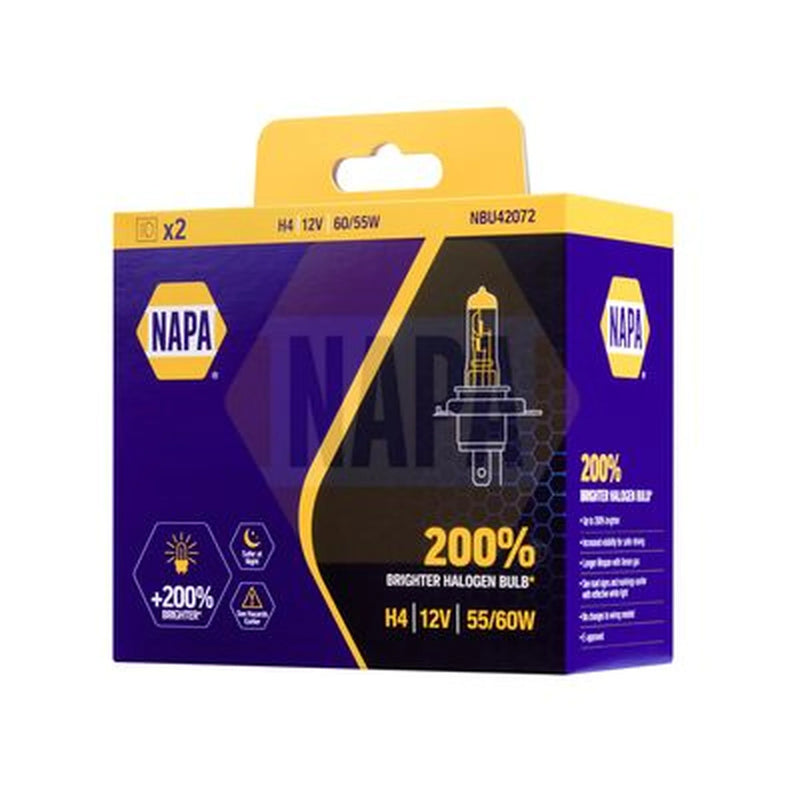 NAPA Headlight Bulb H4 P43t 12V 60/55W fits Abarth Grande Punto 2007-2010 1.4