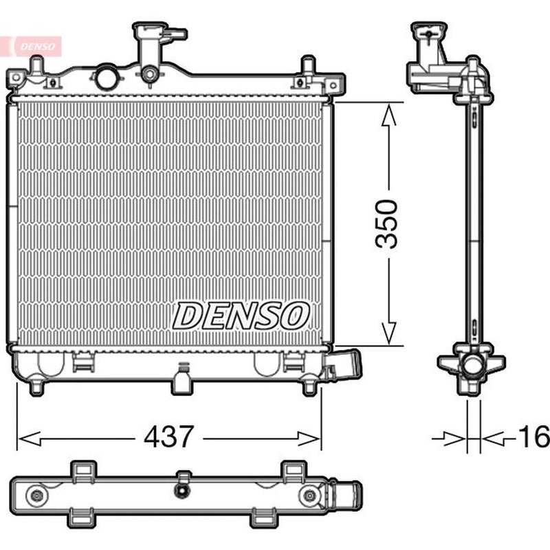 Denso Engine Radiator fits Hyundai I10 I 2008-2013 1.0 1.2
