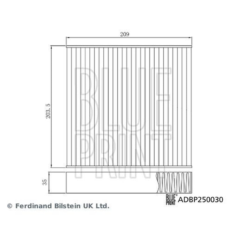 Blue Print Cabin Air Filter (Pollen Filter) fits Land Rover Defender 2007-2016