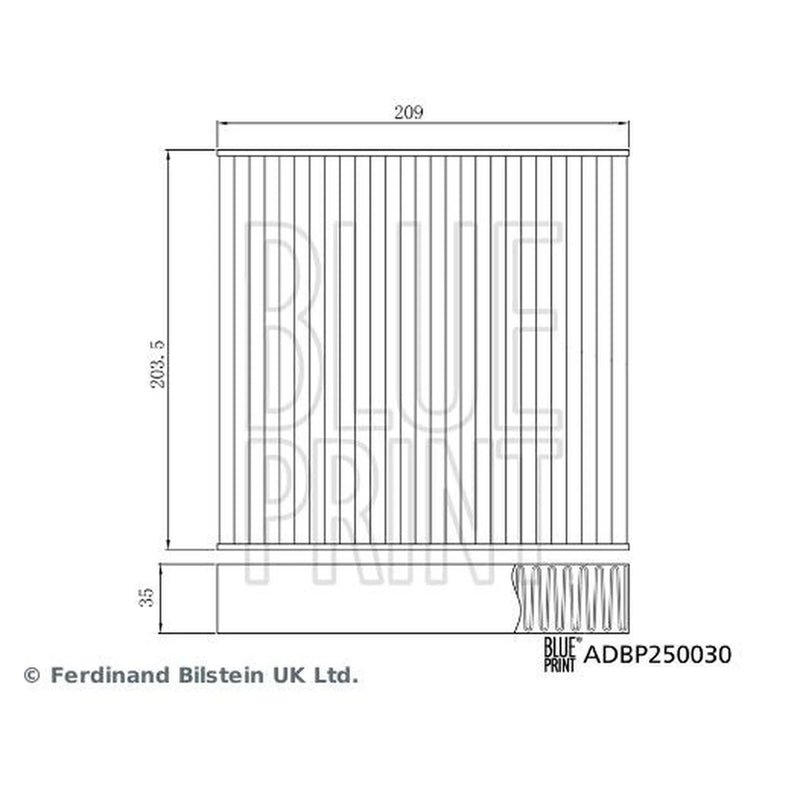 Blue Print Cabin Air Filter (Pollen Filter) ADBP250030