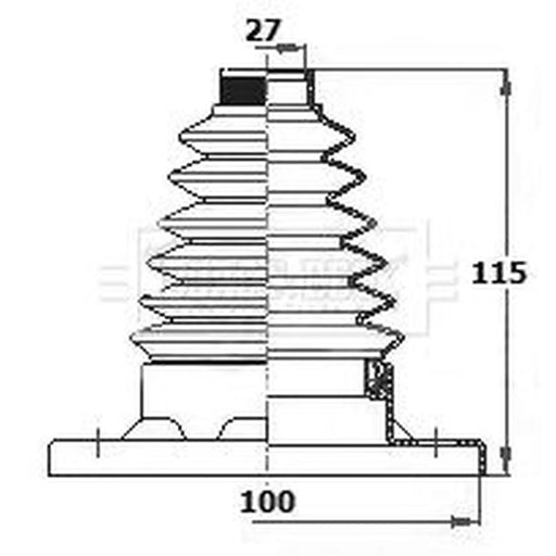 Borg & Beck Drive Shaft Bellow Kit transmission sided Thermoplast BCB6134