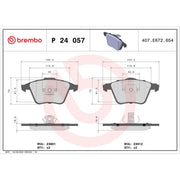 Brembo 4 x Front Brake Pad Set fits Ford Focus II 2005-2012 2.5
