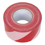 Sealey Hazard Barrier Tape 80mm x 100m Red/White Non-Adhesive BTRW Sealey  - Dynamic Drive