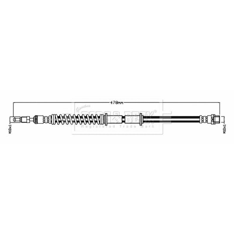 Borg & Beck Brake Hydraulic Hose Line Front Right BBH8785