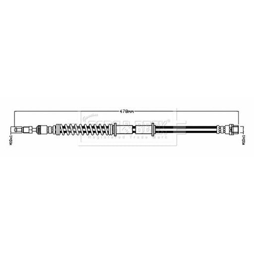 Borg & Beck Brake Hydraulic Hose Line Front Right BBH8785