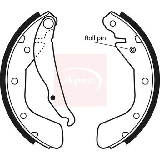 Apec Brake Shoe Set Axle Kit fits Opel Astra F 1991-2001 1.4 1.6 1.7
